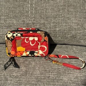Vera Bradley Red and Black Floral Wristlet